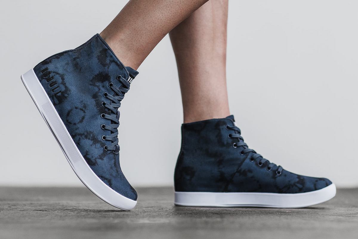 Nobull High-Top Tie-Dye Canvas Women's Trainers Navy | Australia (EX9068)